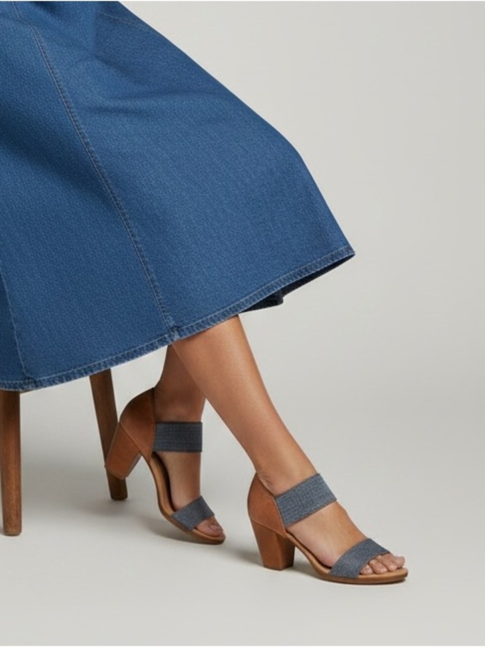 Born Denim Blue Midi Dress